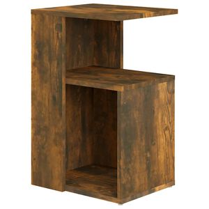 vidaXL Mesa auxiliar madera contrachapada roble ahumado 36x30x56 cm