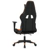 vidaXL Silla gaming masaje y reposapiés cuero sintético negro naranja