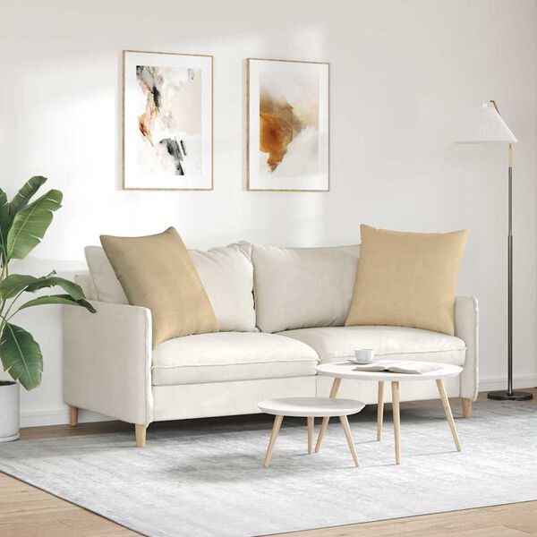 vidaXL Cojines de sof&aacute; 2 pcs Verde gris&aacute;ceo 80 x 80 cm Tela de pana