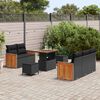 vidaXL Conjunto de sof&aacute;s de jard&iacute;n con coj&iacute;n 8 pcs Negro