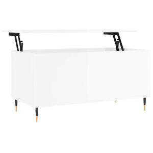 vidaXL Mesa de centro madera contrachapada blanco brillo 90x44,5x45 cm