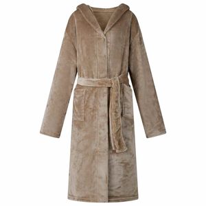 vidaXL Bata con Capucha Camel S Franela