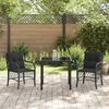 vidaXL Conjunto de Comedor de Jard&iacute;n 3 pcs Negro rat&aacute;n sint&eacute;tico
