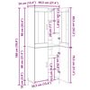 vidaXL Alacena Roble artesanal 69,5 x 34 x 180 cm Madera contrachapada