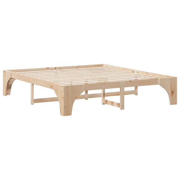 vidaXL Estructura de cama Marrón 200 x 200 cm Madera maciza de pino