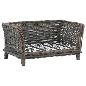 vidaXL Cesta para perros con coj&iacute;n sauce natural gris 50x33x30 cm