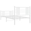 vidaXL Estructura cama sin colch&oacute;n con estribo metal blanco 90x190 cm