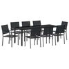 vidaXL Conjunto de Comedor de Jard&iacute;n 9 uds. Negro Rat&aacute;n sint&eacute;tico