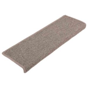 vidaXL Felpudos para escaleras 15 unidades 65x21x4 cm Beige oscuro Borde rectangular