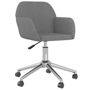 vidaXL Silla de oficina giratoria de tela gris claro