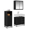 vidaXL Juego de muebles de ba&ntilde;o 3 pcs Roble Negro Madera contrachapada