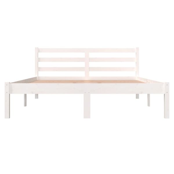 vidaXL Estructura de cama doble sin colch&oacute;n blanco 135x190 cm