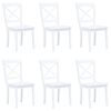 vidaXL Sillas de comedor 6 unidades madera maciza de caucho blanco