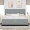 vidaXL Cama tipo Box Spring con colch&oacute;n Gris Claro 200 x 200 cm tela