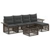 vidaXL Conjunto de sof&aacute;s de jard&iacute;n 6 uds. Gris rat&aacute;n sint&eacute;tico