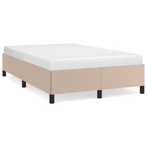 vidaXL Estructura cama sin colch&oacute;n cuero sint&eacute;tico capuchino 120x200cm