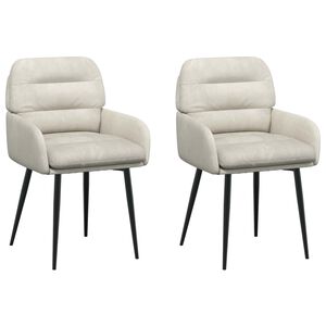 vidaXL Sillas de comedor 2 uds. Terciopelo Crema 59 x 59,5 x 90 cm
