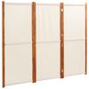 vidaXL Biombo divisor de 3 paneles blanco crema 210x180 cm