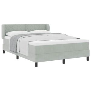 vidaXL Cama tipo Box Spring Gris claro 140 x 200 cm Terciopelo