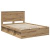 vidaXL Estructura de cama con cabecera Roble Artesanal 150 x 200 cm