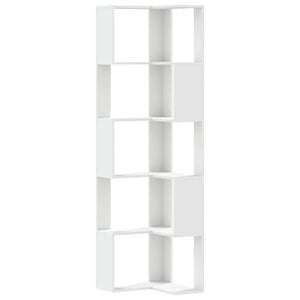 vidaXL Estanter&iacute;a de esquina 5 niveles madera blanco 50x50x179 cm