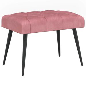 vidaXL Banco con tapicer&iacute;a con botones Rosa 60 x 40 x 45 cm Terciopelo