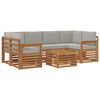 vidaXL Conjunto de sof&aacute;s de exterior 7 pcs Gris Natural y Claro