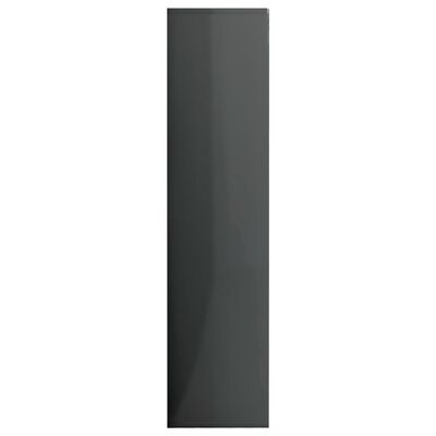 vidaXL Estantería de madera contrachapada gris brillante 50x25x106 cm