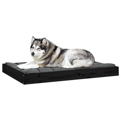 vidaXL Cama para perros madera maciza de pino negro 101,5x74x9 cm