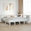 vidaXL Cama con estanter&iacute;a sin colch&oacute;n madera maciza blanca 200x200 cm