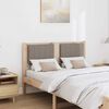vidaXL Cabecero tapizado Marr&oacute;n 120 cm Madera de pino macizo