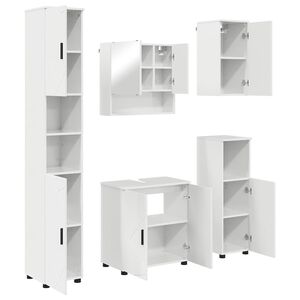 vidaXL Juego de muebles de ba&ntilde;o Montaje en la pared 5 pcs brillante