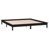 vidaXL Estructura de cama con LED madera maciza negra 160x200 cm