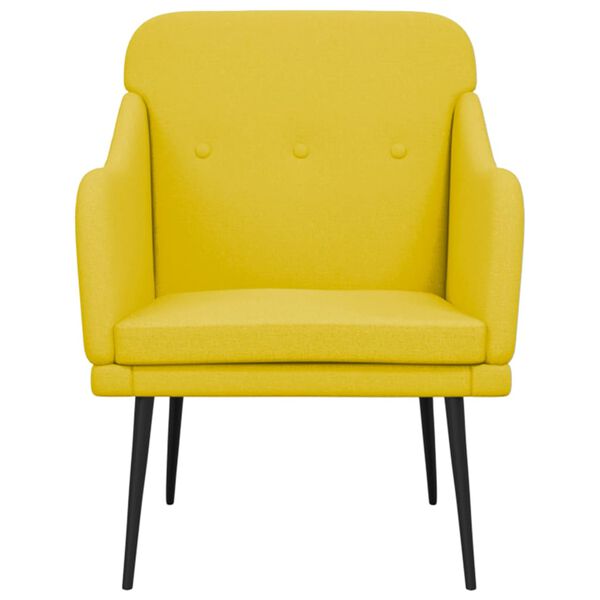 vidaXL Sill&oacute;n de tela amarillo claro 63x76x80 cm