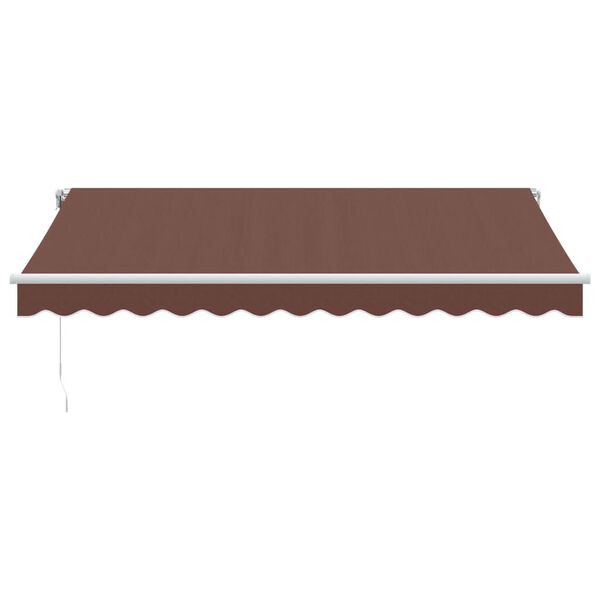 vidaXL Toldo retr&aacute;ctil manual con luz LED marr&oacute;n 350x250 cm