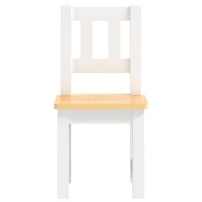 vidaXL Mesa y silla infantil 3 pzas MDF blanco y beige