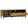 vidaXL Mueble de TV con puerta de vidrio FLAM madera pino 158x40x50 cm