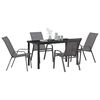 vidaXL Conjunto de Comedor de Jard&iacute;n 5 pcs Gris y Negro