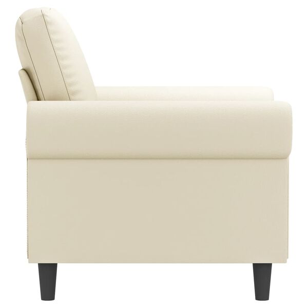 vidaXL Sill&oacute;n cuero sint&eacute;tico crema 60 cm