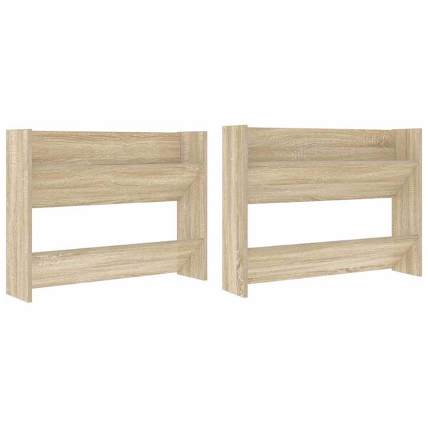 vidaXL Zapateros de pared 2 uds contrachapada roble Sonoma 80x18x60 cm