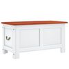 vidaXL Baúl de almacenaje con tapa madera de acacia marrón y blanco