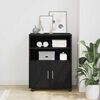 vidaXL Gabinete Rodante con estante Roble negro 60 x 48 x 81 cm