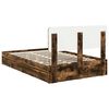 vidaXL Cama con almacenamiento con cabecera Roble ahumado 120 x 190 cm