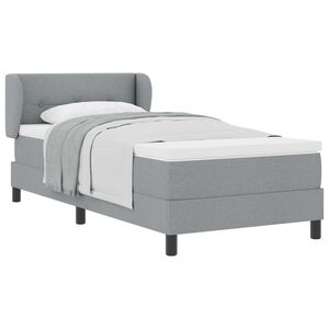 vidaXL Cama tipo Box Spring con cabecera Gris claro 80 x 200 cm tela