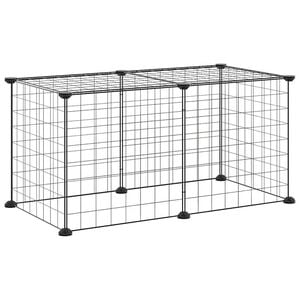 vidaXL Jaula para mascotas de 8 paneles acero negro 70x35x35cm