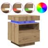 vidaXL Mesitas de noche con luces LED 2 uds roble artisan 40x39x48,5cm