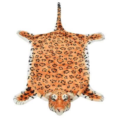vidaXL Alfombra afelpada de leopardo 139 cm marrón