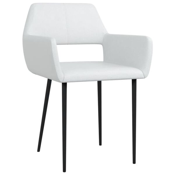 vidaXL Sillas de comedor 2 unidades cuero sint&eacute;tico blanco