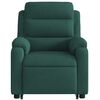 vidaXL Sillón reclinable de masaje elevable terciopelo verde oscuro