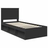 vidaXL Estructura de cama Negro 90 x 200 cm Madera de pino macizo